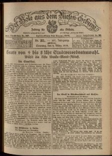 Der Bote aus dem Riesen-Gebirge : Zeitung für alle Stände, R. 107, 1919, nr 52