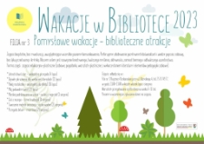 Wakacje w bibliotece 2023 - plakat [Dokument życia społecznego]