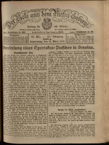 Der Bote aus dem Riesen-Gebirge : Zeitung für alle Stände, R. 107, 1919, nr 61