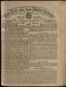 Der Bote aus dem Riesen-Gebirge : Zeitung für alle Stände, R. 107, 1919, nr 67