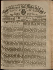 Der Bote aus dem Riesen-Gebirge : Zeitung für alle Stände, R. 107, 1919, nr 71