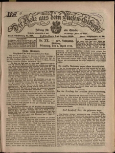 Der Bote aus dem Riesen-Gebirge : Zeitung für alle Stände, R. 107, 1919, nr 77