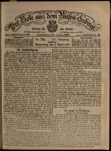 Der Bote aus dem Riesen-Gebirge : Zeitung für alle Stände, R. 107, 1919, nr 79