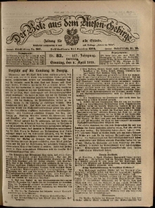 Der Bote aus dem Riesen-Gebirge : Zeitung für alle Stände, R. 107, 1919, nr 82