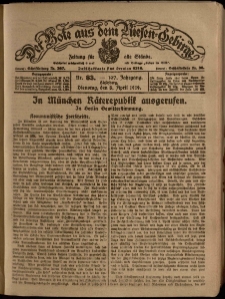 Der Bote aus dem Riesen-Gebirge : Zeitung für alle Stände, R. 107, 1919, nr 83