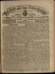 Der Bote aus dem Riesen-Gebirge : Zeitung für alle Stände, R. 107, 1919, nr 84