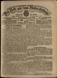 Der Bote aus dem Riesen-Gebirge : Zeitung für alle Stände, R. 107, 1919, nr 88