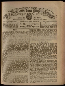 Der Bote aus dem Riesen-Gebirge : Zeitung für alle Stände, R. 107, 1919, nr 93