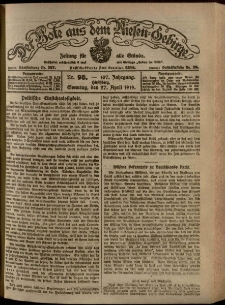 Der Bote aus dem Riesen-Gebirge : Zeitung für alle Stände, R. 107, 1919, nr 98