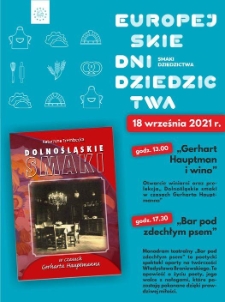 Europejskie Dni Dziedzictwa : smaki dziedzictwa - plakat [Dokument życia społecznego]