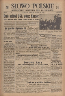 Słowo Polskie : bezpartyjny dziennik ziem zachodnich, 1947, nr 208 (264) [31.07]