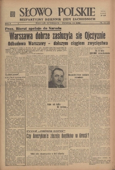 Słowo Polskie : bezpartyjny dziennik ziem zachodnich, 1947, nr 240 (296) [1.09]
