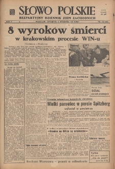 Słowo Polskie : bezpartyjny dziennik ziem zachodnich, 1947, nr 250 (306) [11.09]
