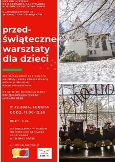 Przedświąteczne warsztaty dla dzieci - plakat [Dokument życia społecznego]