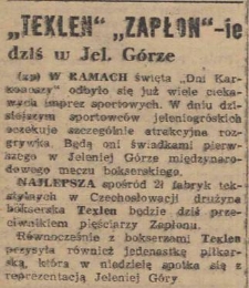 "TEXLEN" "ZAPŁON"-ie dziś w Jel. Górze