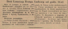 Dziś Lotniczy Festyn Ludowy od godz. 14-ej