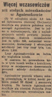 Więcej wczasowicz&oacute;w niż stałych mieszkańc&oacute;w w Agnieszkowie