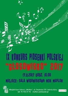 IX Konkurs Piosenki Polskiej "Głosowisko" 2017 - plakat [Dokument życia społecznego]