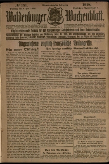 Waldenburger Wochenblatt, Jg. 64, 1918, nr 151