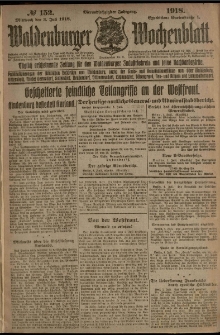 Waldenburger Wochenblatt, Jg. 64, 1918, nr 152