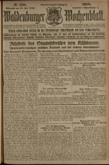 Waldenburger Wochenblatt, Jg. 64, 1918, nr 158