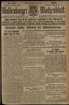 Waldenburger Wochenblatt, Jg. 64, 1918, nr 172