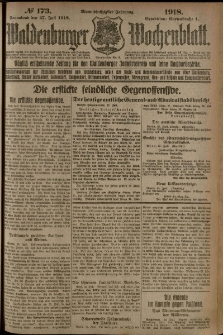 Waldenburger Wochenblatt, Jg. 64, 1918, nr 173