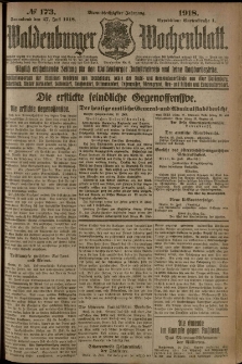Waldenburger Wochenblatt, Jg. 64, 1918, nr 173