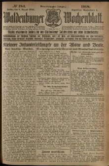 Waldenburger Wochenblatt, Jg. 64, 1918, nr 184