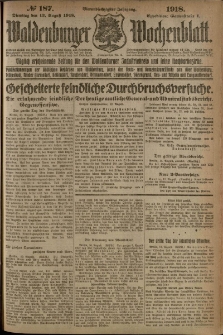 Waldenburger Wochenblatt, Jg. 64, 1918, nr 187