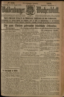 Waldenburger Wochenblatt, Jg. 64, 1918, nr 189