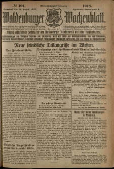 Waldenburger Wochenblatt, Jg. 64, 1918, nr 191