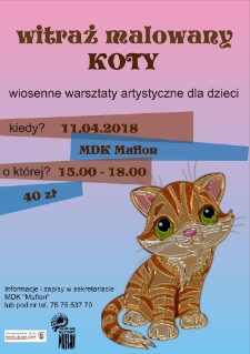 Witraż malowany - KOTY - plakat [Dokument życia społecznego]