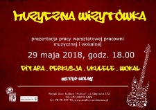 Muzyczna wizytówka : prezentacja pracy warsztatowej pracowni muzycznej i wokalnej - plakat [Dokument życia społecznego]