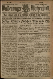 Waldenburger Wochenblatt, Jg. 64, 1918, nr 194