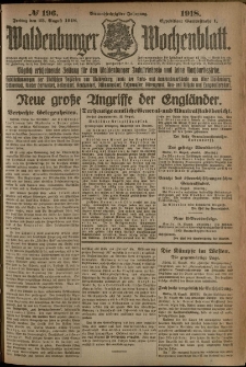 Waldenburger Wochenblatt, Jg. 64, 1918, nr 196