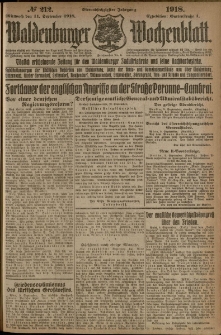 Waldenburger Wochenblatt, Jg. 64, 1918, nr 212