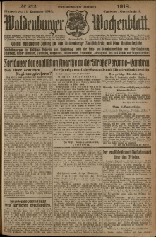 Waldenburger Wochenblatt, Jg. 64, 1918, nr 212