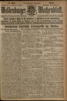 Waldenburger Wochenblatt, Jg. 64, 1918, nr 216