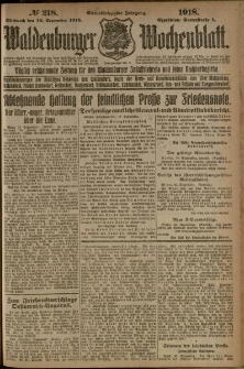 Waldenburger Wochenblatt, Jg. 64, 1918, nr 218
