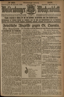 Waldenburger Wochenblatt, Jg. 64, 1918, nr 225