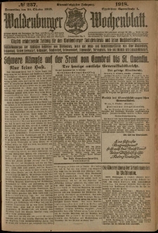 Waldenburger Wochenblatt, Jg. 64, 1918, nr 237