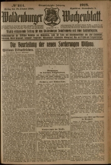 Waldenburger Wochenblatt, Jg. 64, 1918, nr 244