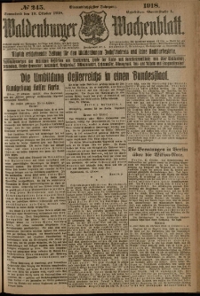 Waldenburger Wochenblatt, Jg. 64, 1918, nr 245