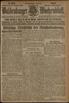 Waldenburger Wochenblatt, Jg. 64, 1918, nr 277