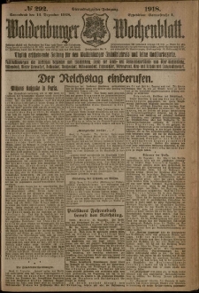 Waldenburger Wochenblatt, Jg. 64, 1918, nr 292