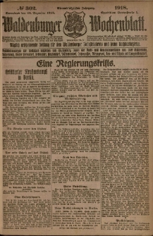 Waldenburger Wochenblatt, Jg. 64, 1918, nr 302