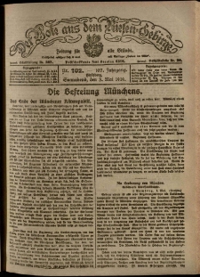 Der Bote aus dem Riesen-Gebirge : Zeitung für alle Stände, R. 107, 1919, nr 102