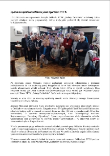 Spotkanie opłatkowe 2024 w jeleniog&oacute;rskim PTTK [Dokument elektroniczny]
