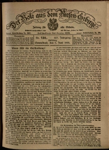 Der Bote aus dem Riesen-Gebirge : Zeitung für alle Stände, R. 107, 1919, nr 131